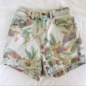 American Apparel Floral High Rise Shorts